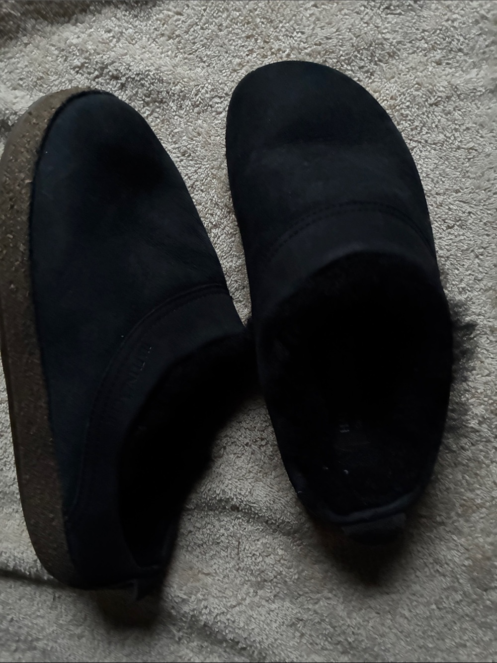 Haflinger 40Black Suede Slip-On Clog Mules